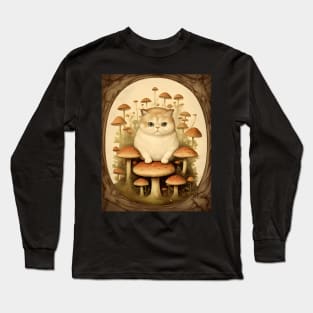 Feline Forest Fungi: Whimsical Adventures of Cats and Mushrooms Long Sleeve T-Shirt